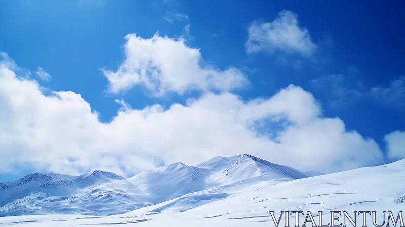 Snow covered mountain ridge under clear blue sky.