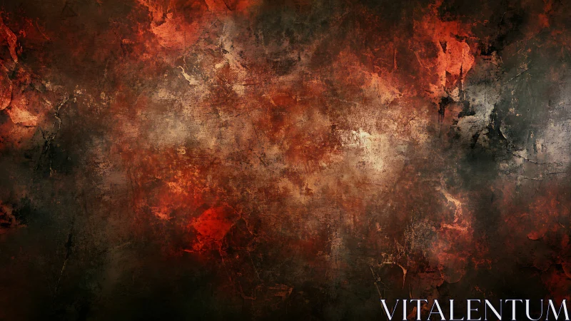 Warm ember-toned abstract wall with weathered textures.