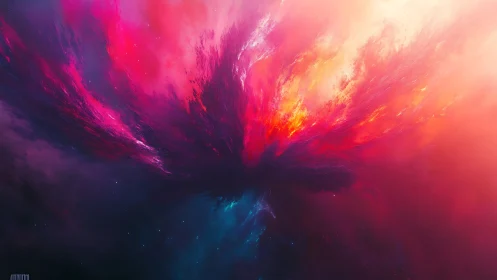 Nebular wings ignite cosmos in cascading pink and firelight