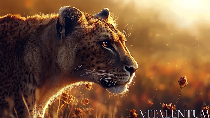 Cheetah Portrait Golden Hour Wildlife Study.