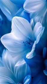 Blue flower petals with textured surface detail.