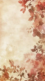 Vintage floral border frames textured beige background