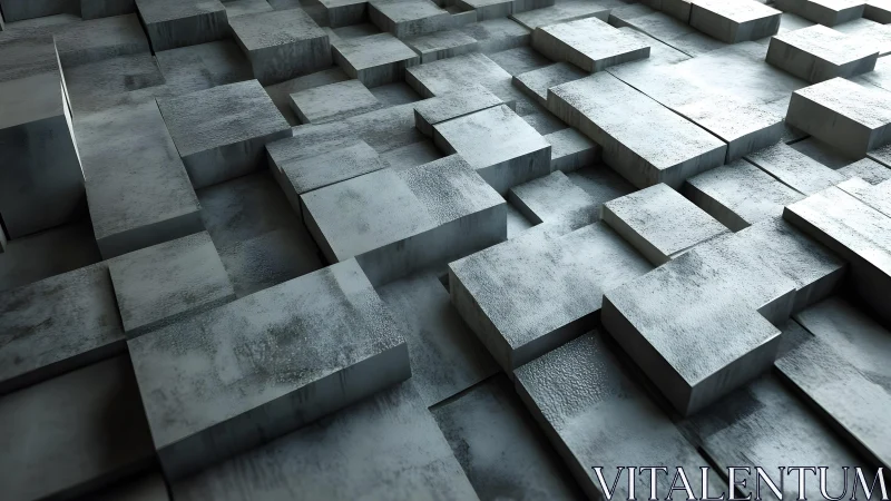 Abstract metallic cubes pattern in modern industrial style.