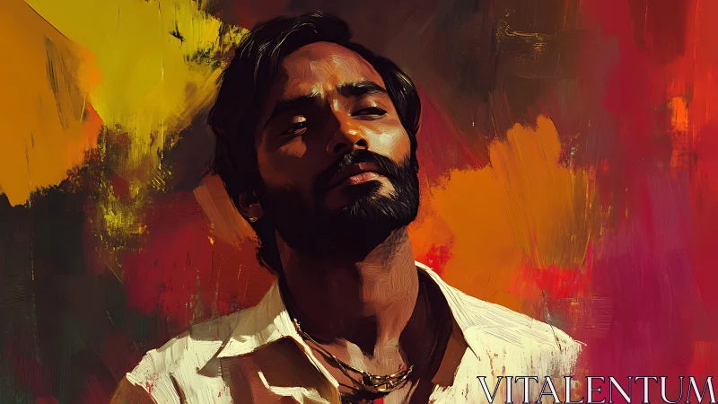 Expressive male portrait rendered in vivid digital brushwork