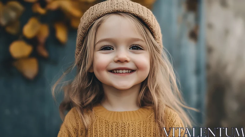Golden Autumn Joy: A Child's Radiant Smile.