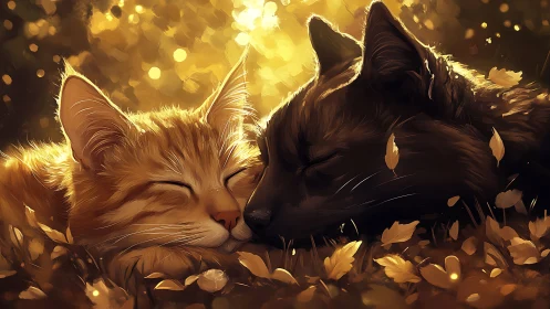 Two Felines in Warm Ambient Illumination.