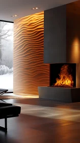 Molten Architectural Symphony Where Fire Dances Inside Undulating Walls