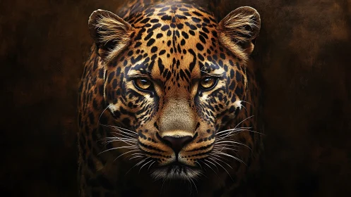 Leopard Portrait Study. Facial Rendering Detail.