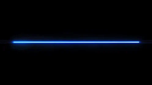 Cool electric blue light line glows across a dark space
