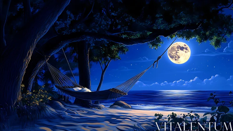 Moonlit Escape: Hammock Dreams Under the Stars