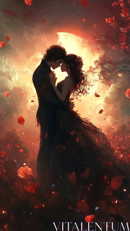 Passion Ignites: Romance Ablaze in Molten Petals.