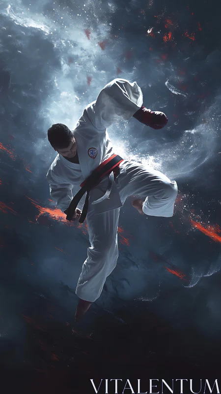 Skyborne karate striker carving comets through stormlight.