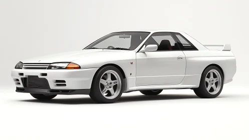 White turbocharged coupe rendered in precise photoreal detail.