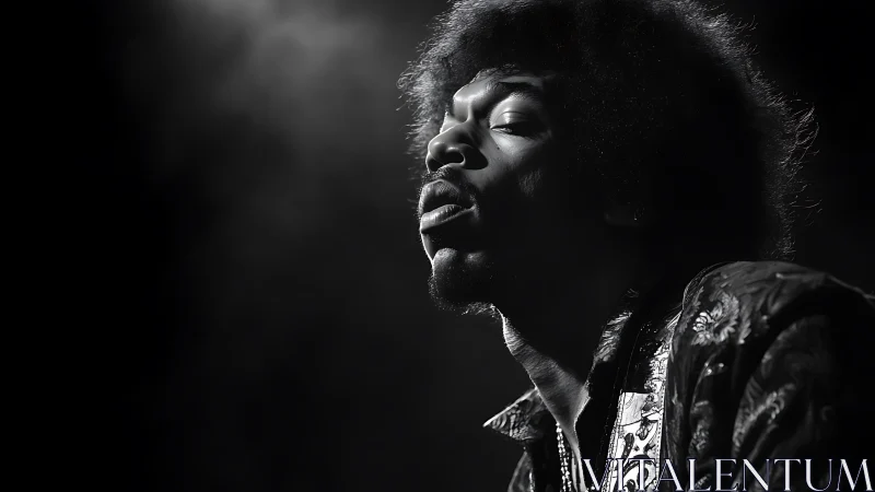 Soulful black and white stage portrait captures live intensity