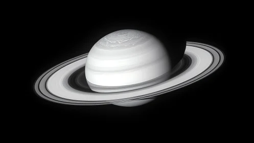 Saturn planetary portrait with high contrast ring system.