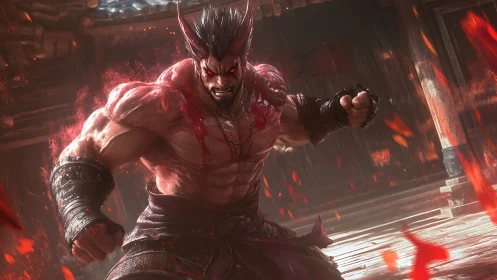 Fierce warrior ignites a fiery showdown with unstoppable power.