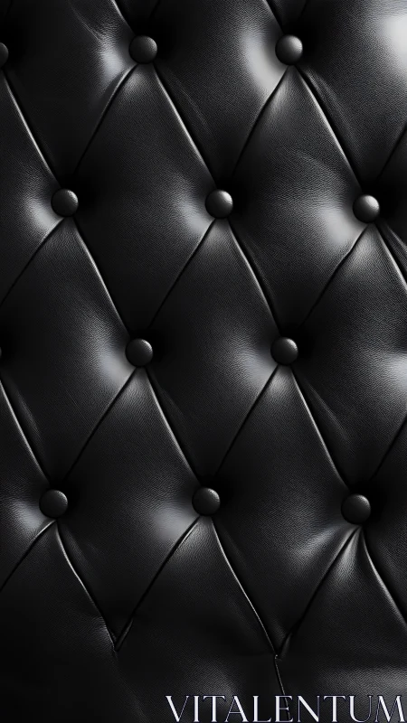 Black tufted leather upholstery with glossy diamond pattern.