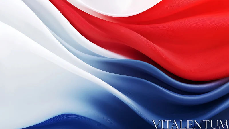 Red, white and blue curved digital waves span the frame