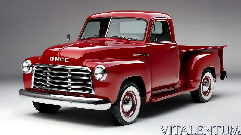 Restored classic GMC pickup rendered in high-gloss photorealism