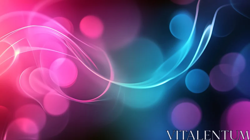 Neon bokeh light trails in vibrant magenta and cyan gradient.