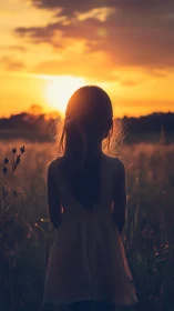 Backlit child silhouette captures golden hour atmospheric depth