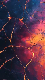 Fractured Surface with Molten Veins