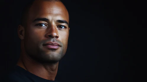 Calm portrait of a confident man in gentle studio light.
