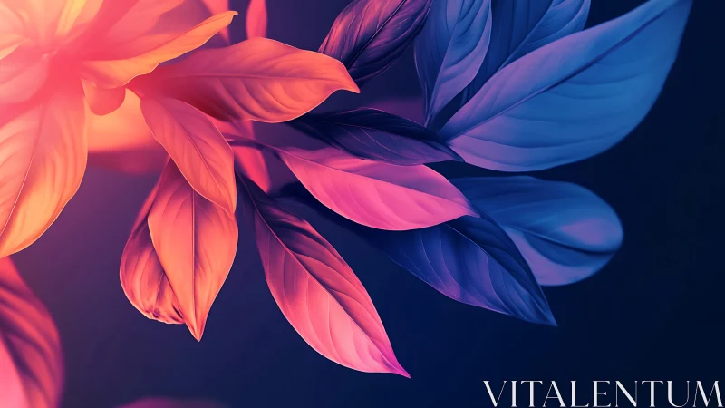 Neon-dual foliage study with gradient chromatic diffusion.