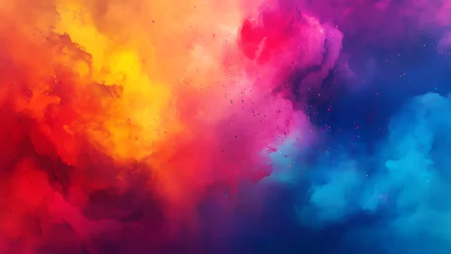 Glowing rainbow clouds swirling in a dreamy color-filled sky.