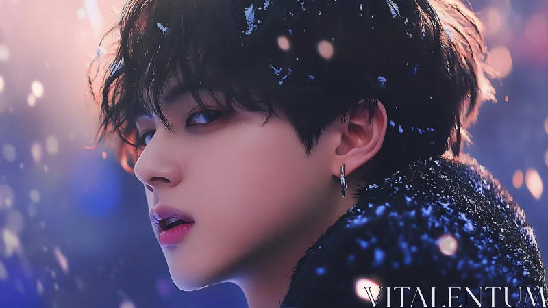 Softly lit winter portrait captures reflective quiet emotion