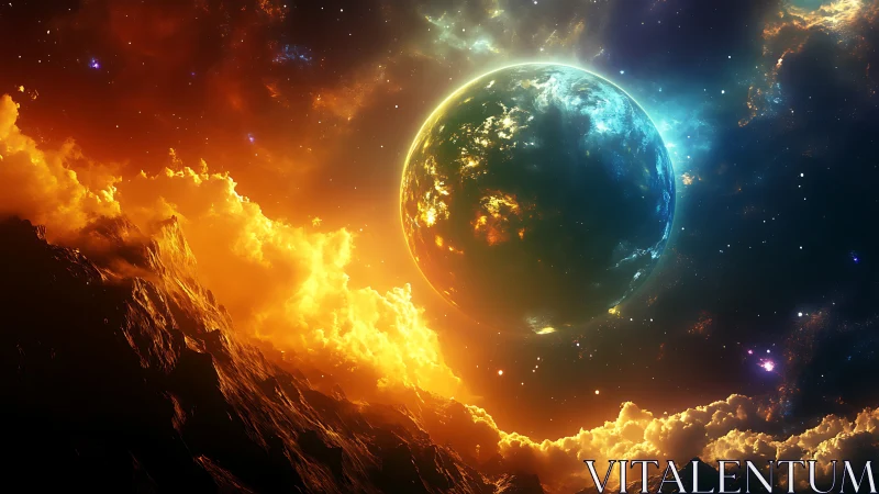 Planet ignites the cosmic horizon between fire and starlight