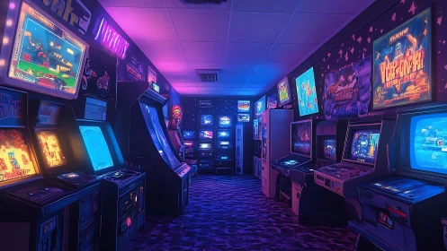 Retro arcade night glowing with nostalgic neon comfort.