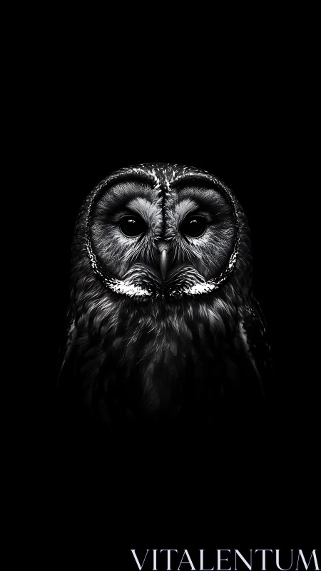 Midnight owl studies the dark like a patient astronomer