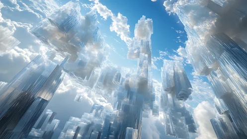 Crystalline Metropolis Ascending Through Cloud Formation