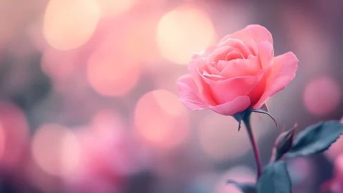 Morphologically Precise Hybrid Rose Under Bokeh Optical Field.