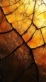 Golden leaf veins glowing like a stained glass sunset.