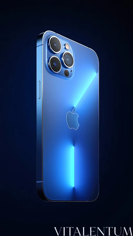 iPhone Pro with Glowing Blue Light Effects.