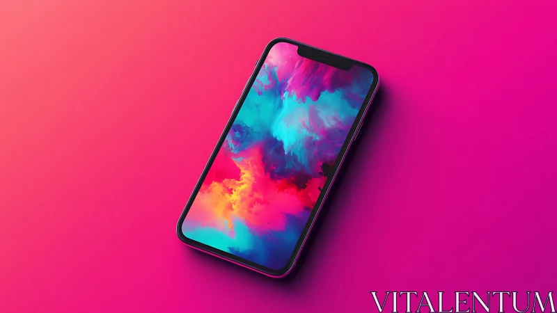 Modern Smartphone Glows with Vibrant Digital Ink Wallpaper