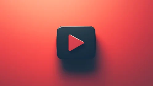 Dark Play Button Icon on Gradient Background.