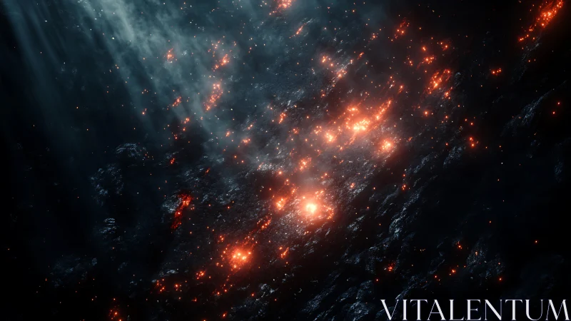 Gentle starlit embers glowing across a dark cosmic field.