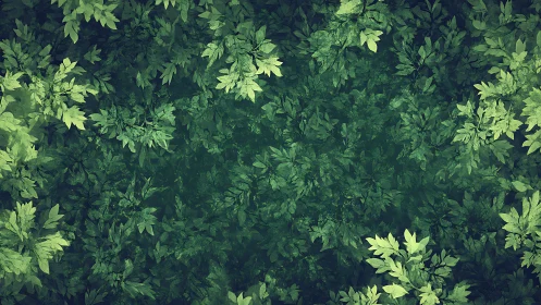 Dense layered green foliage pattern background design.