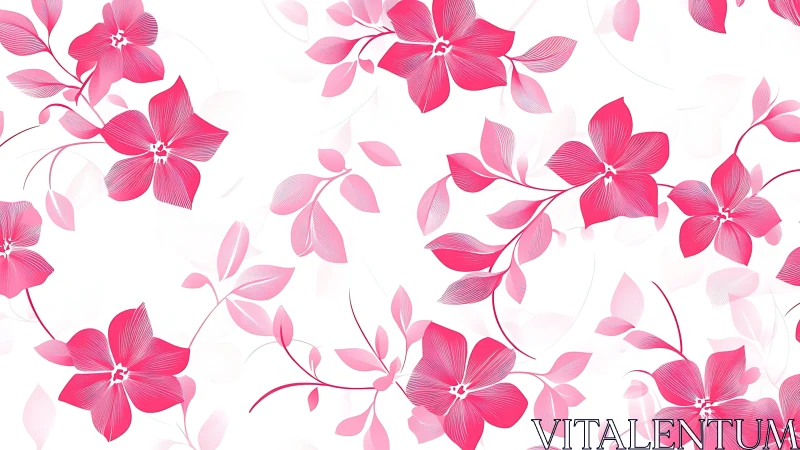 Pink Floral Composition With Gradient Blooms.
