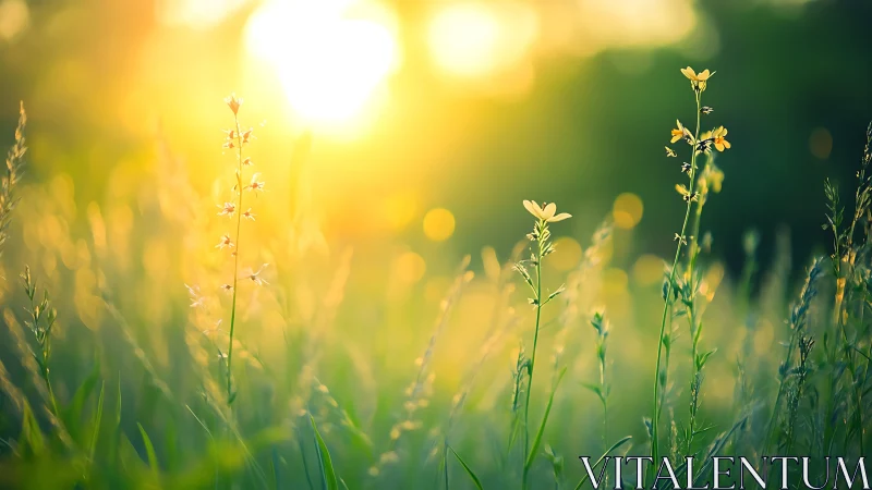 Wildflower daydreams under a sunlit meadow hush.
