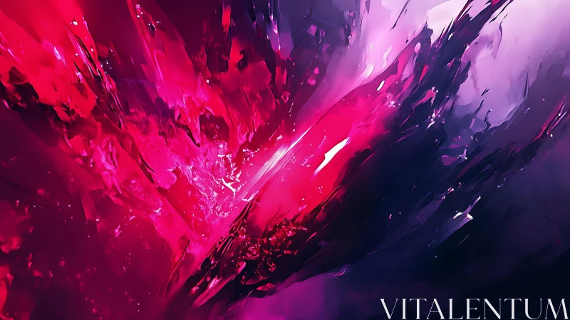 Vivid Abstract Digital Art With Pink And Purple Energy Burst.