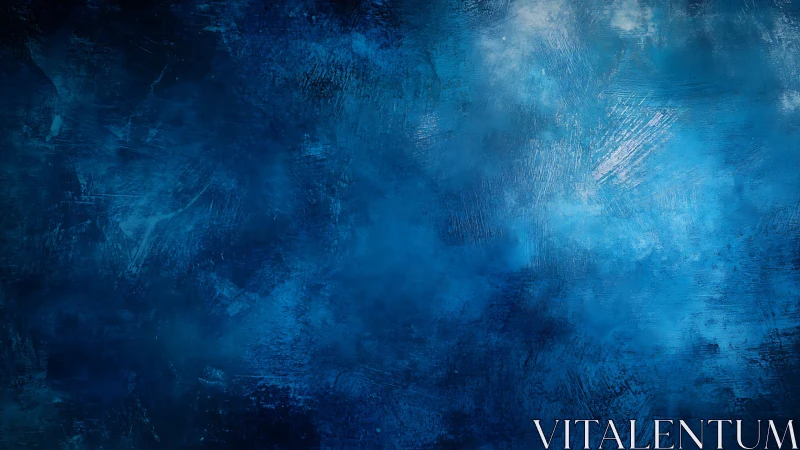 Midnight cobalt clouds swirl across a textured dreamscape