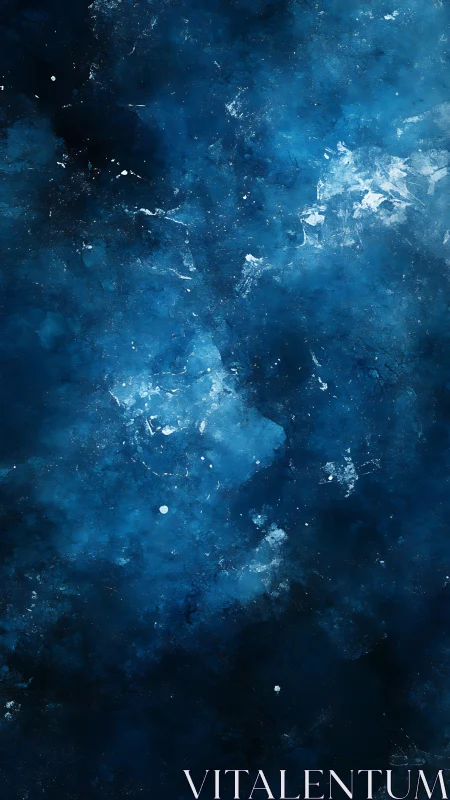 Nebulous deep-space blue field rendered as abstract digital wash