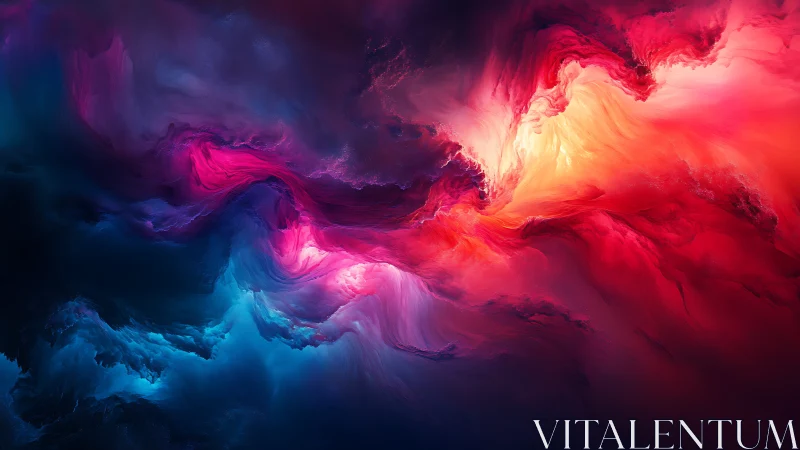 Digital painting of luminous nebular currents in motion.