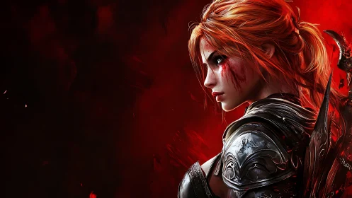 Battle-worn warrior portrait emphasizes specular armor rendering