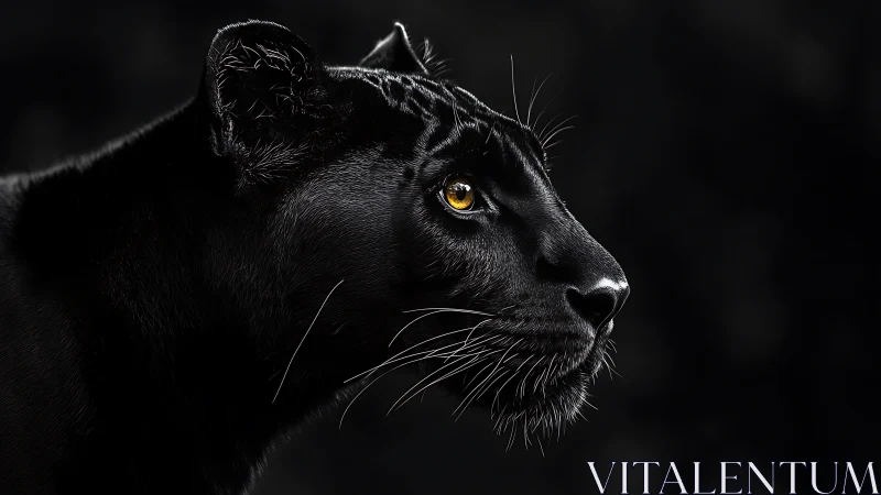 Striking Black Panther Portrait with Golden Eyes