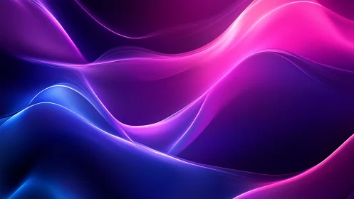 Neon tide ballet of pink and indigo flowing across night.